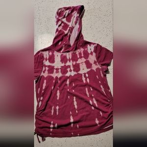 Hooded Tie-Dye Tee with Tie Sides